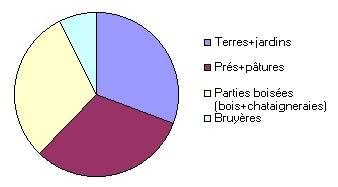 Proporciones ocupadas sobre el municipio de Tourniac