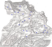 Carte des villae citées dans la Charte dite de Clovis