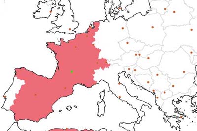 Principales destinaciones europeas del cantalous