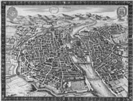 Plano de París fechado de 1630 (archivo de B.N.F.)