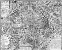 Plano de París fechado de 1705 (archivo de B.N.F.)